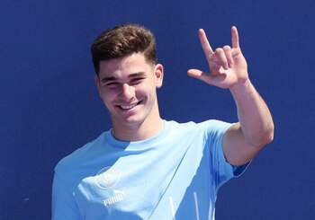 El delantero argentino Julián Álvarez