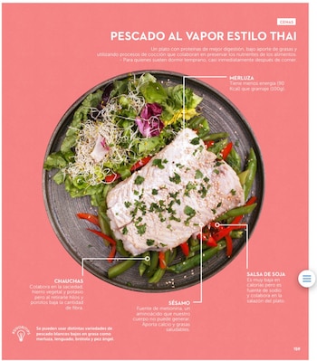 Pescado al vapor estilo thai