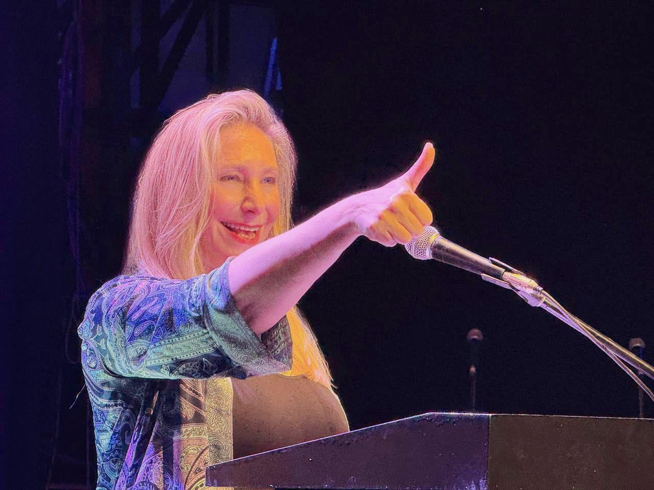 Karina Milei participó anoche de una cena con el bloque de LLA