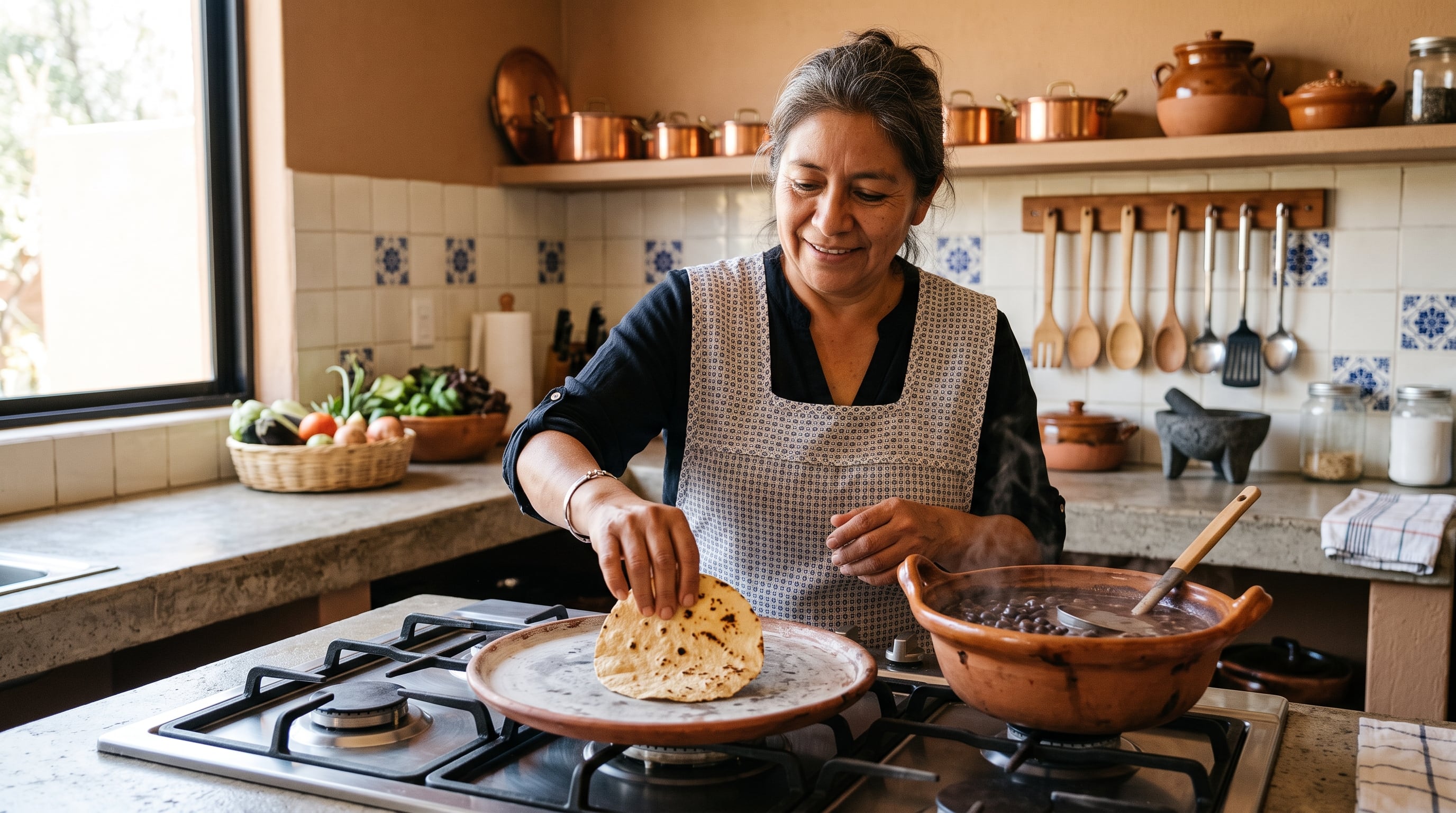 Calentar la tortilla en comal sin aceite es la opción más saludable y la que respeta mejor la receta tradicional. (Imagen Ilustrativa Infobae)