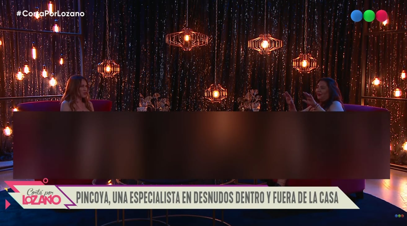 Pincoya y Vero Lozano conversaron desnudas en una entrevista emitida con la imagen difuminada (Cortá por Lozano, Telefe)