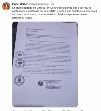 Congresista Isabel Cortez.