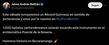 Jaime Andrés Beltrán anunció un