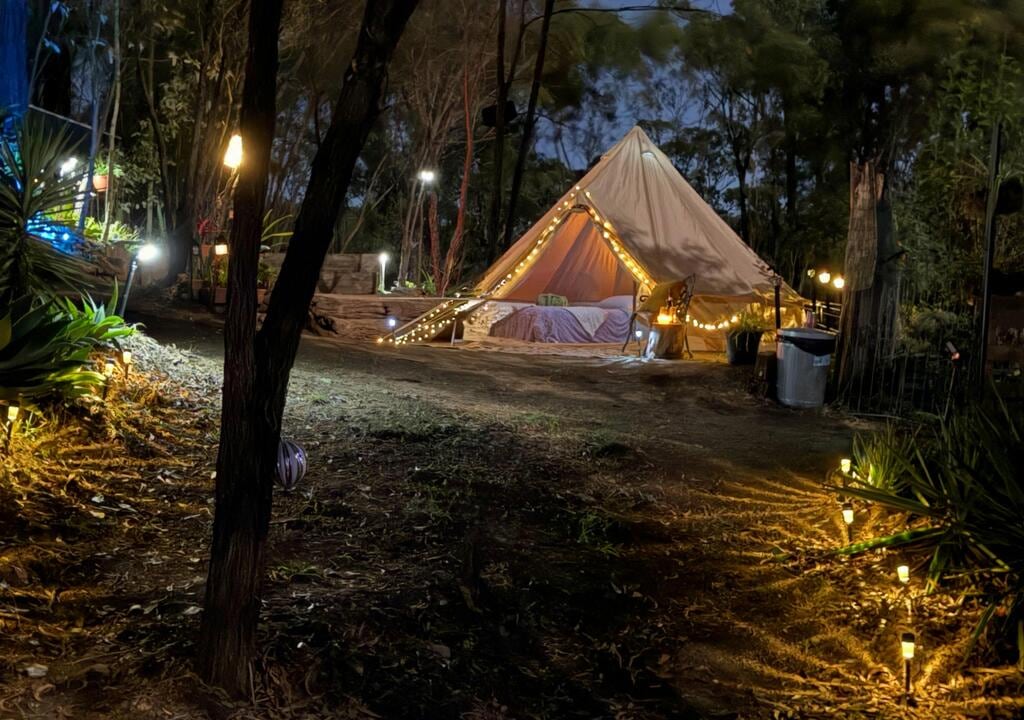 Una de las tiendas de campañas del glamping que se cuidará. (Worldpackers/Kathyn)