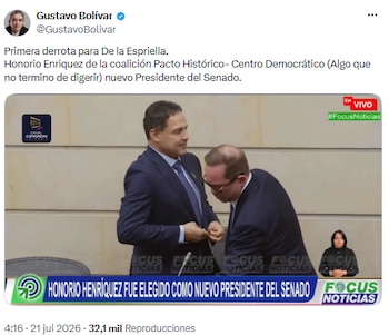 Gustavo Bolívar señaló primer revés de Abelardo de la Espriella tras votación legislativa - crédito @GustavoBolivar/X
