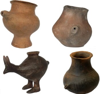Algunos de los biberones prehistóricos