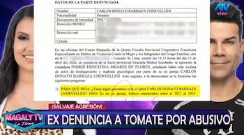 Expareja de Tomate Barraza acude a la Fiscalía y lo acusa de presunta violencia: “Me estaba ahorcando”. Captura: Magaly TV La Firme.