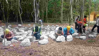 Investigadores del INAH denunciaron a funcionarios del Instituto por dañar monumentos mayas.
Crédito: Secretaría de Cultura.