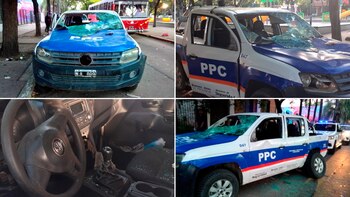 Así quedó el patrullero