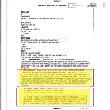 Documento desclasificado difundido por La