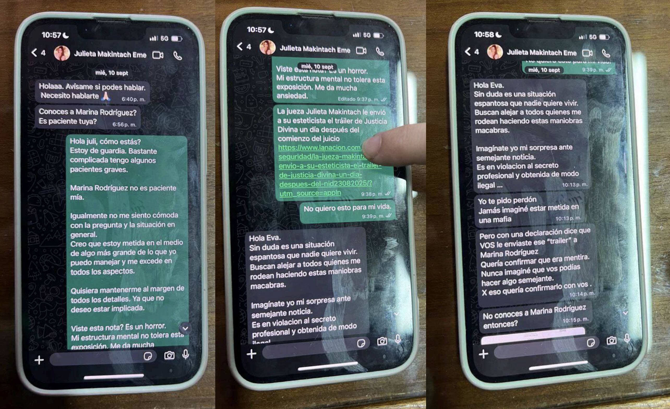 El comienzo de la última conversación entre la jueza y su esteticista