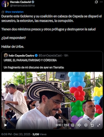 Hernán Cadavid le recordó a