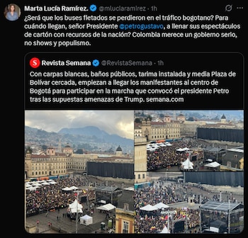 Marta Lucía Ramírez criticó las