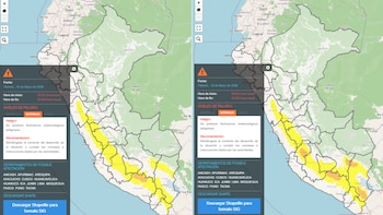 Alerta naranja del Senamhi: se prevé descenso de temperaturas y ráfagas de viento en 14 regiones del país. (Foto: Senamhi)