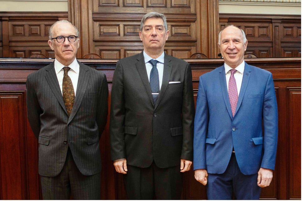 Los jueces del máximo tribunal de izquierda a derecha: Carlos Fernando Rosenkrantz, Horacio Rosatti y Ricardo Lorenzetti