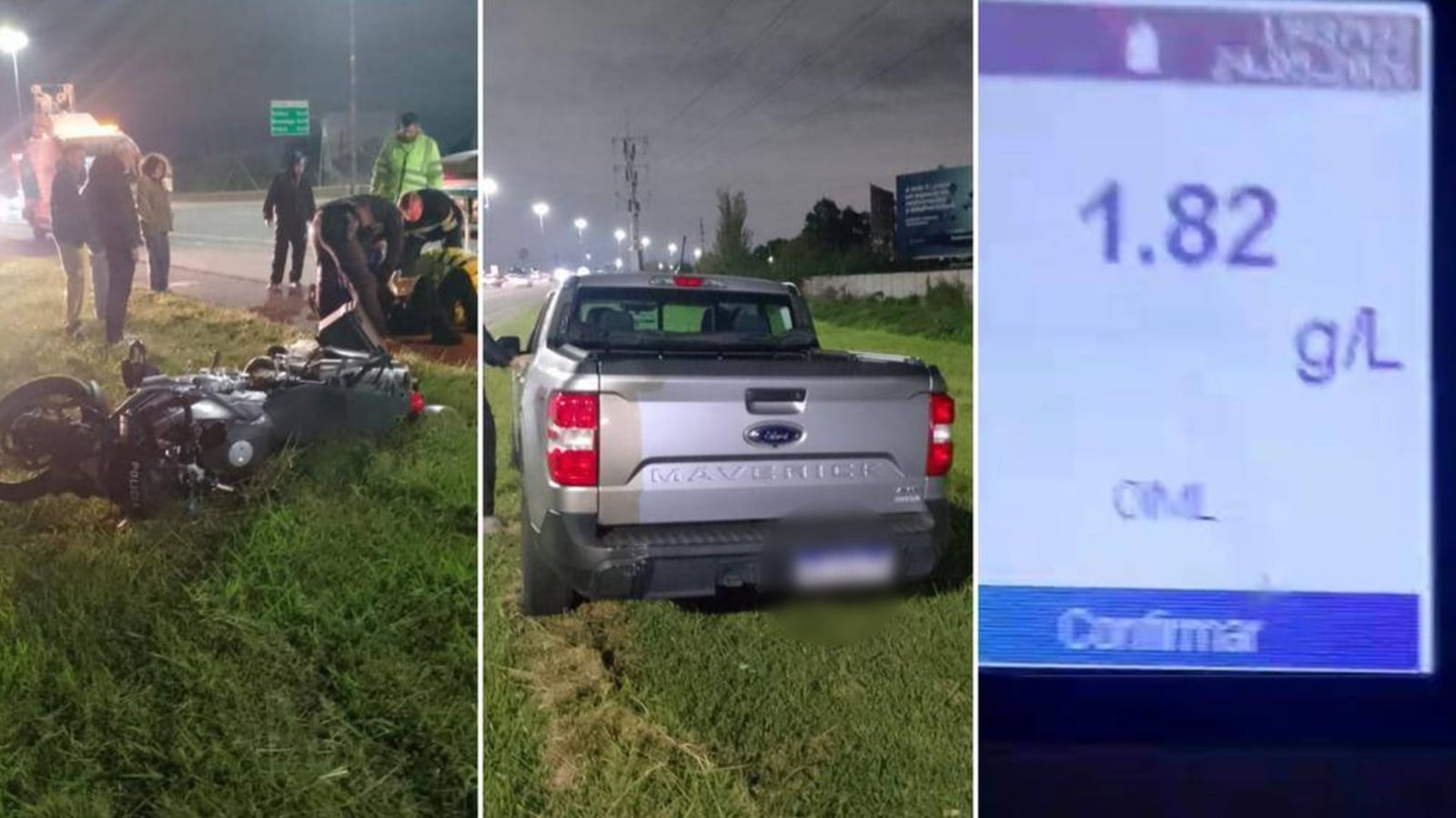 Tras el choque, el hombre fue sometido al test de alcoholemia, cuyo resultado positivo él mismo anticipó ante los agentes presentes en el lugar