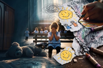La Encuesta Nacional de Salud Mental 2025 muestra un incremento en diagnósticos de malestar psicológico en la infancia. Psicólogos y educadores explican cómo la cultura digital, la pandemia y la transformación de los vínculos familiares reconfiguran el escenario actual - crédito Imagen Ilustrativa Infobae Colombia