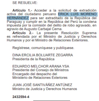 Extradición de alias 'El Monstruo'