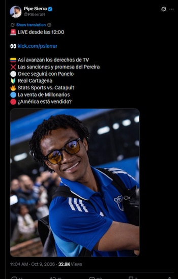 El periodista explicó que América de Cali sería vendido-crédito X