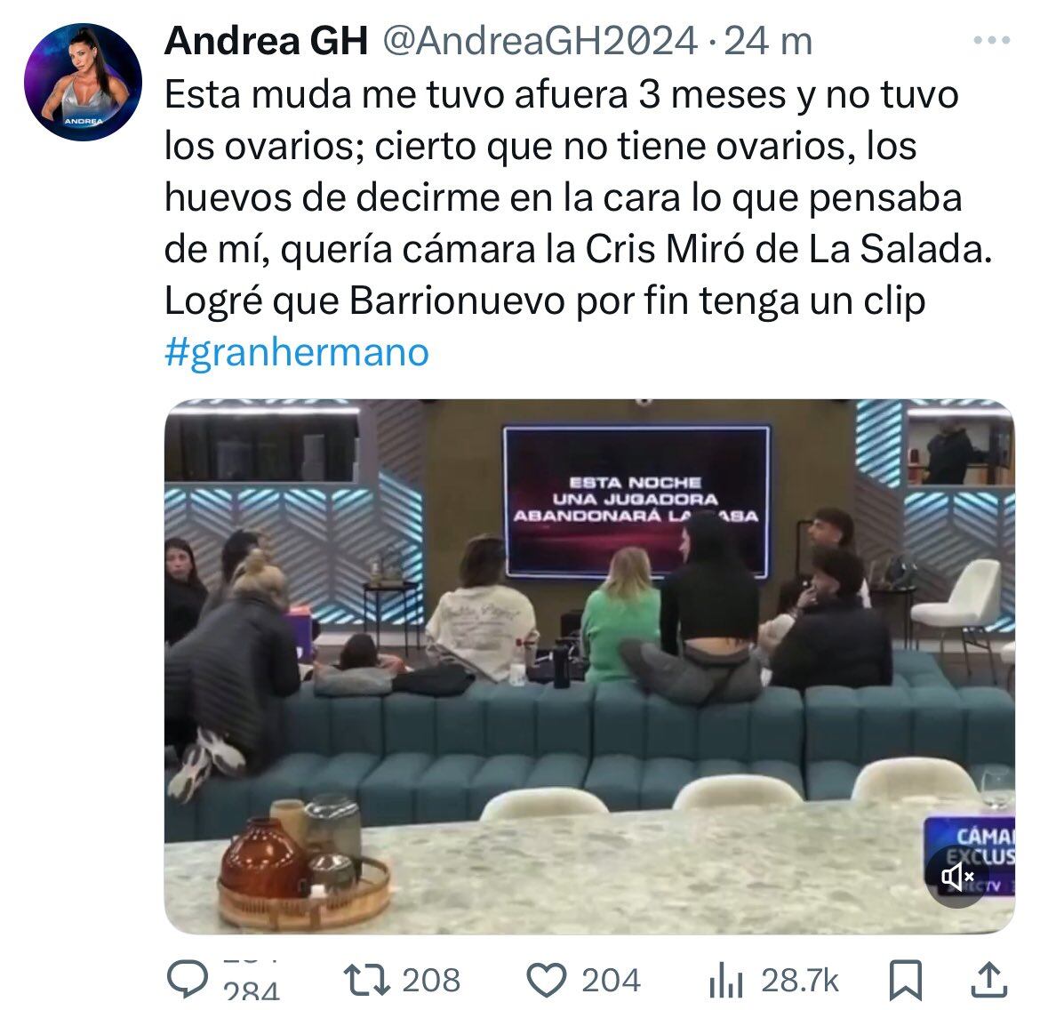 Usuarios de redes sociales calificaron los dichos de Andrea Lázaro como violencia de género y exigen a la producción de Gran Hermano tomar medidas inmediatas