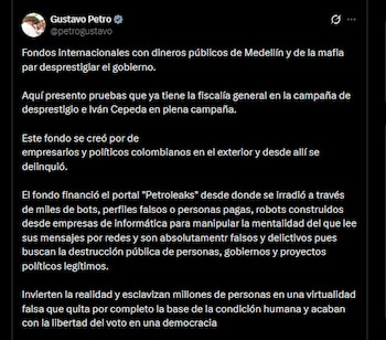 Gustavo Petro - crédito @petrogustavo/X
