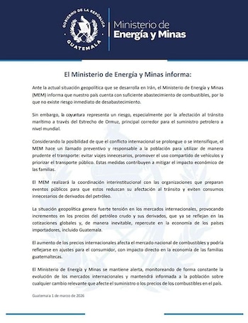 El Ministerio de Energía y