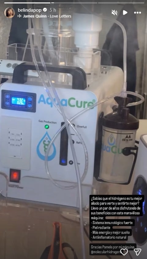 La terapia de hidrógeno molecular es una tendencia emergente en salud y estética que gana popularidad entre figuras públicas.
(Instagram: Belinda)