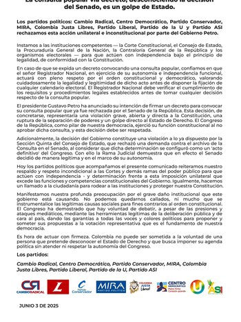 Comunicado partidos políticos contra el