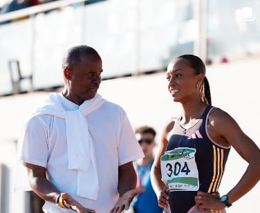 La atleta Ana Peleteiro y su ya exentrenador Iván Pedroso (Instagram de Ana Peleteiro)