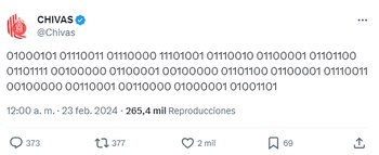 Mensaje en código binario del