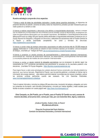 El Pacto Histórico advirtió que