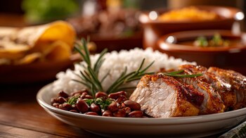 Pierna de cerdo mechada y