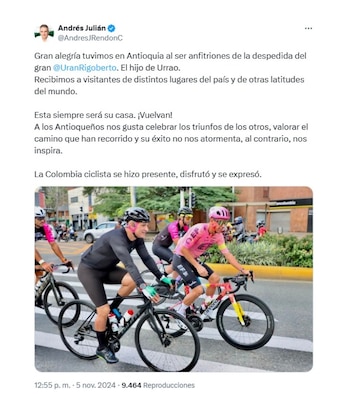 Con esta publicación, el gobernador