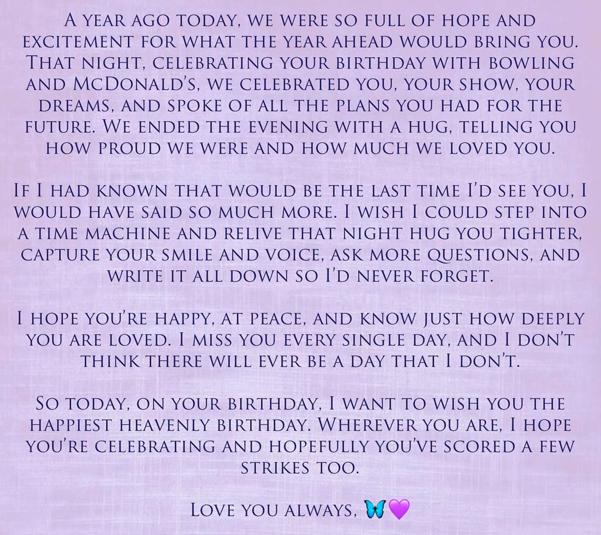 Nicola Payne recordó la última celebración familiar junto a Liam Payne en un emotivo homenaje en redes sociales