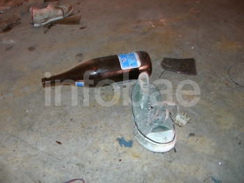 Restos que quedaron en el