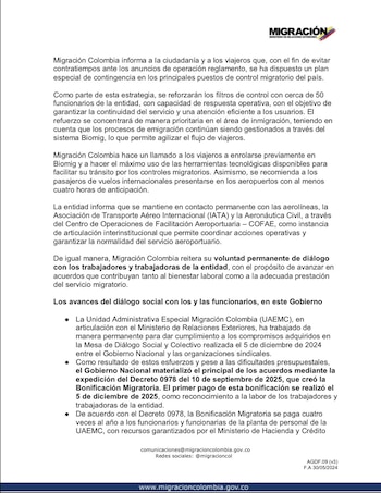 La entidad recomendó presentarse con