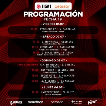 Programación de partidos de la