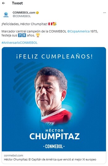 Héctor Chumpitaz fue felicitado por