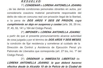 La condena a Joannu por