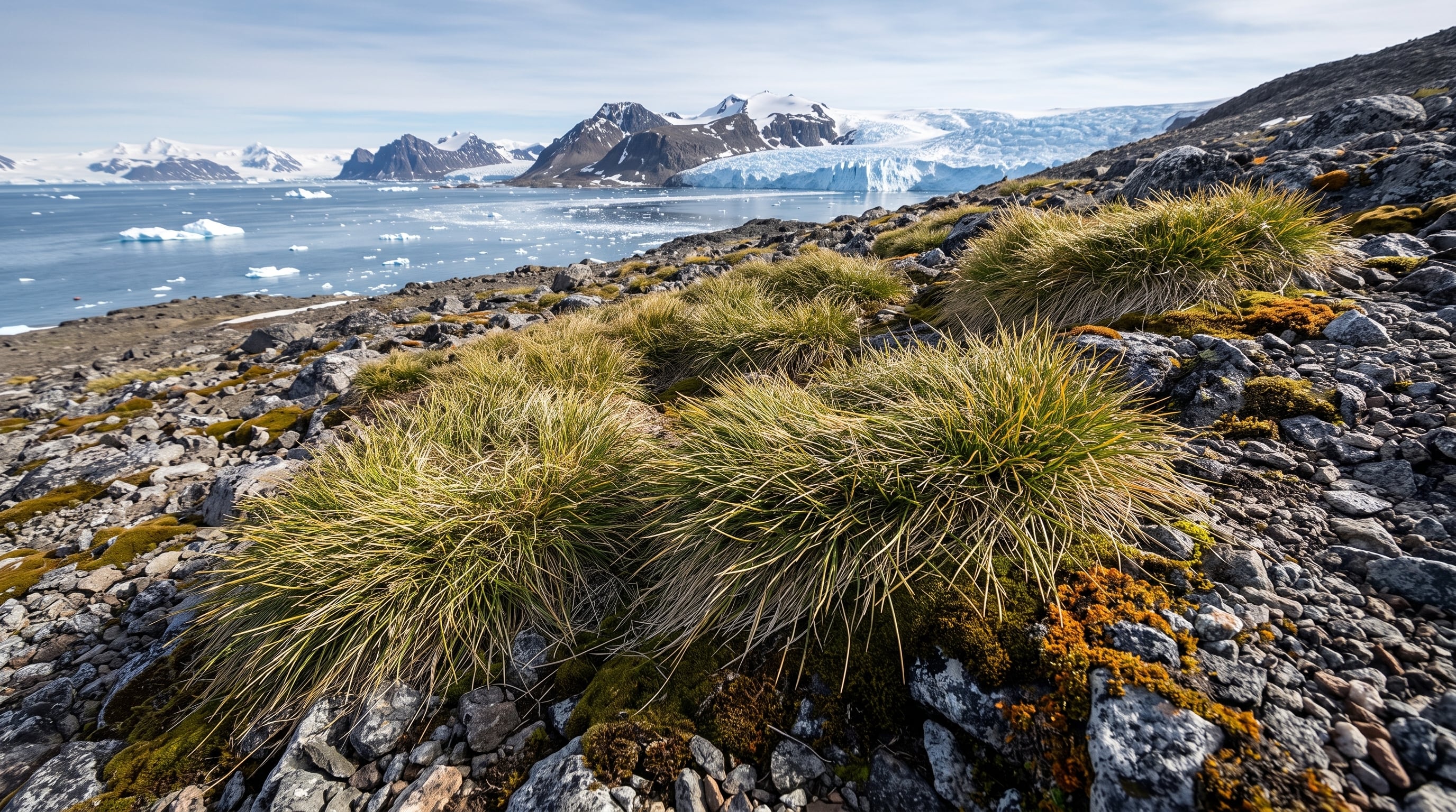 La hierba antártica Deschampsia antarctica redujo la conductividad hidráulica de sus hojas y su tasa fotosintética como estrategia conservadora (Imagen Ilustrativa Infobae)