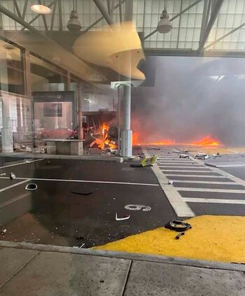 La cabina de seguridad quedó