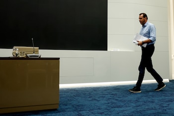 Óscar Puente, ministro de Transportes, este viernes en rueda de prensa. (EFE/JJ Guillén)
