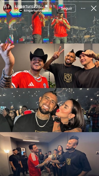 Vidal compartió su gusto por la música regional mexicana durante la presentación de Grupo Firme en Chile. (Instagram/ @kingarturo23oficial)
