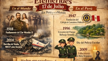 Efemérides del 17 de julio: ¿Qué pasó un día como hoy en el Perú y el mundo?