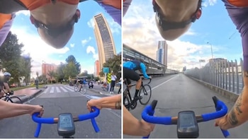 Piques ilegales de ciclistas generan preocupación en el centro de Bogotá: se pasan semáforos en rojo, transitan por el carril de Transmilenio y afectan a los transeuntes