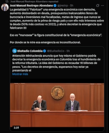 José Manuel Restrepo aseguró que