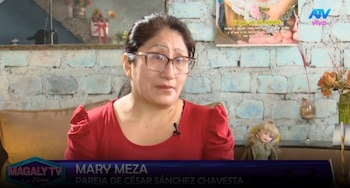 Naldy Saldaña negó romance con César Sánchez, pero su esposa responde con inesperada acusación. Captura: Magaly TV La Firme.