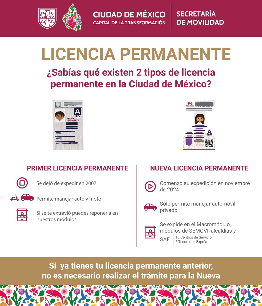 En la CDMX existen dos tipos de licencia permanente (X@LaSEMOVI)