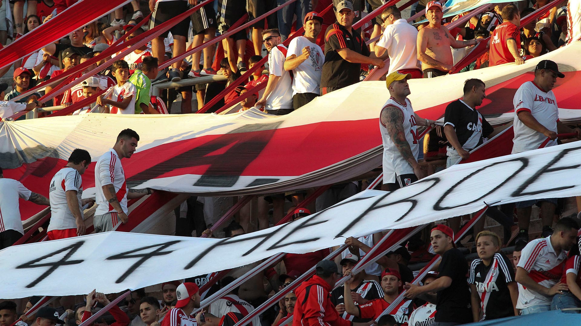 Vista de la tribuna popular del equipo millonario, en el Monumental durante el partido entre River y Newell´sFOTO: CLAUDIO PERIN-DP