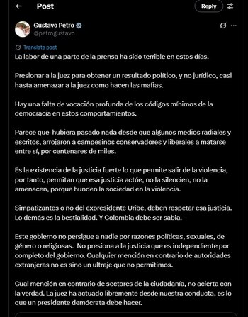 Gustavo Petro habló del fallo